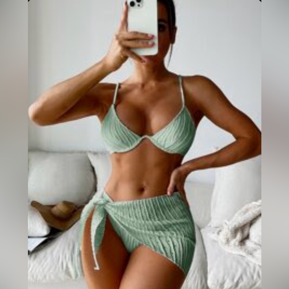 Mint Green 3 Piece Bikini Set